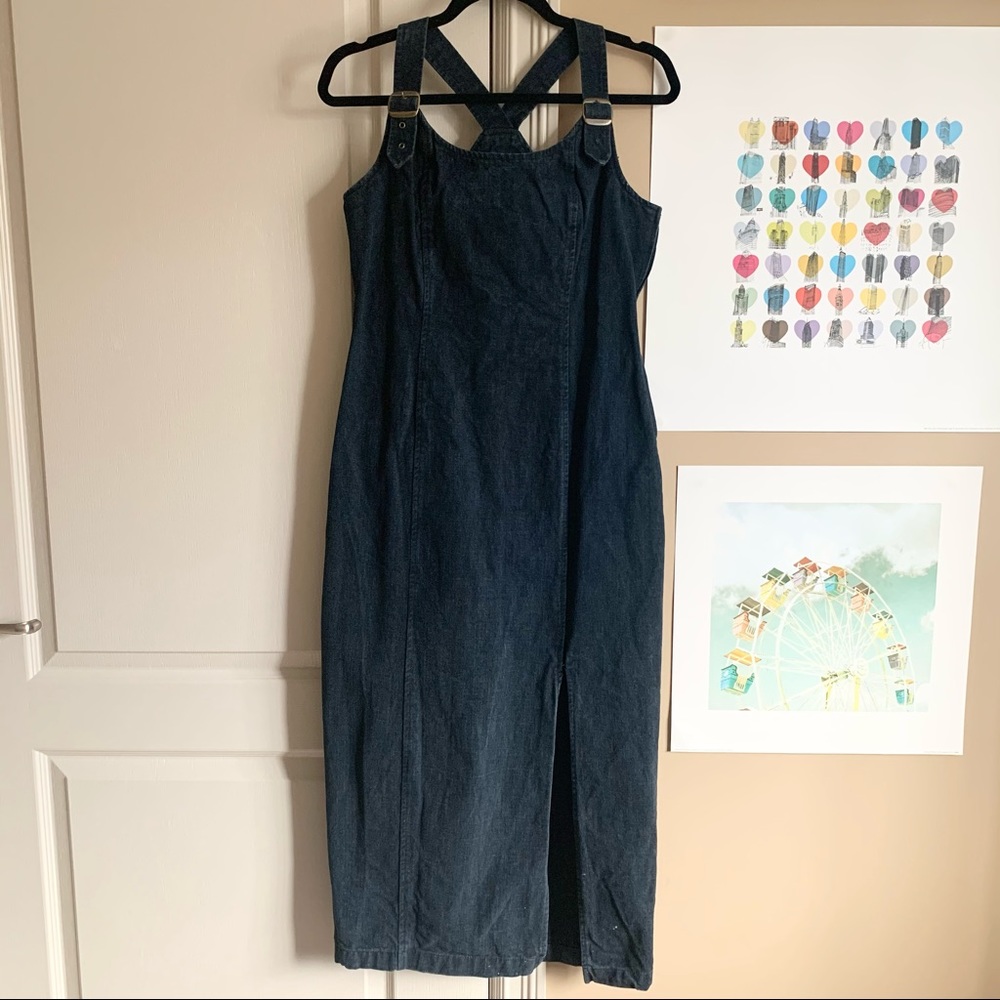 Vintage | Denim midi dress